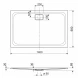 Душевой поддон из литьевого мрамора 140x90 см Cezares Titan TRAY-TITAN-AH-140/90-25-W