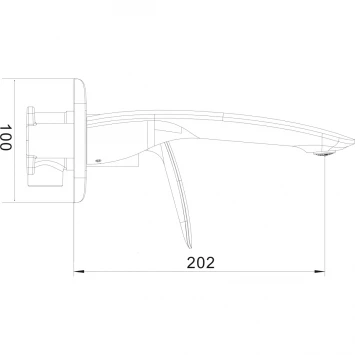 Смеситель для раковины Rose R1141H встраиваемый, черный матовый