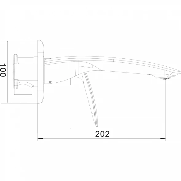 Смеситель для раковины Rose R1141H встраиваемый, черный матовый