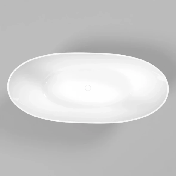 Ванна из литьевого мрамора Whitecross Ruby 0202.165075.10100 165x75 см, отдельностоящая, белый глянец/черный глянец