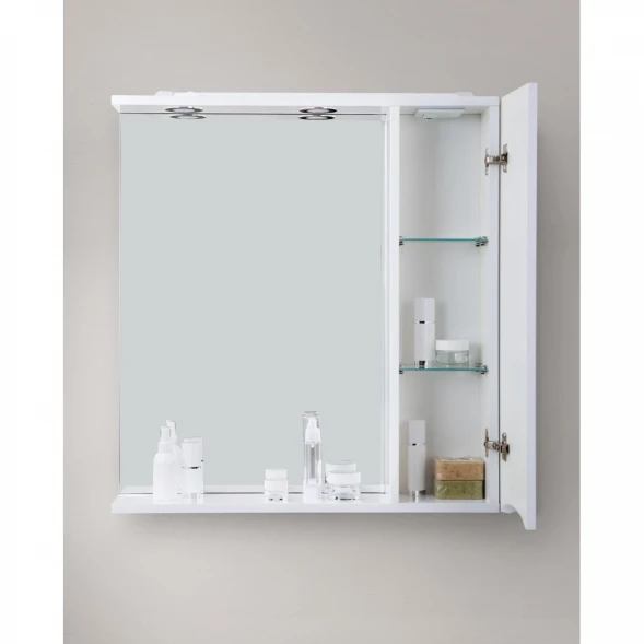 Зеркальный шкаф 60x75 см Bianco Lucido BelBagno Marino MARINO-SPC-600/750-1A-BL-P-R