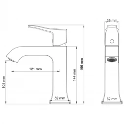 Смеситель для раковины Wonzon & Woghand Flex WW-88018072-CR хром