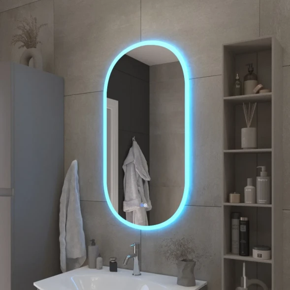 Зеркало Cezares CZR-SPC-ELS-500-950-RGB-TCH 50x95 см, с разноцветной подсветкой, сенсорным выключателем, диммером