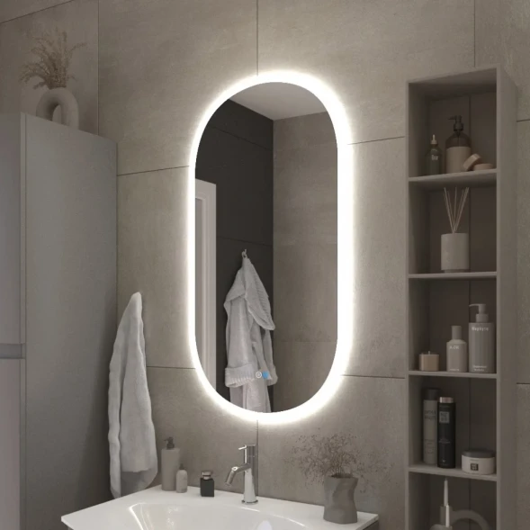Зеркало Cezares CZR-SPC-ELS-500-950-RGB-TCH 50x95 см, с разноцветной подсветкой, сенсорным выключателем, диммером