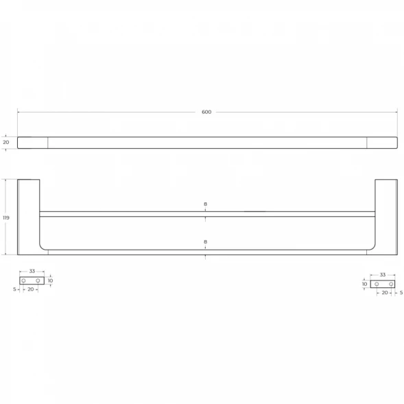 Полотенцедержатель Cezares Slider SLIDER-THD-60-IN 60 см, сатин