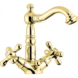 Смеситель для раковины Emmevi Deco Old 12615/OR с донным клапаном, Золото