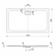 Душевой поддон из литьевого мрамора 160x90 см Cezares Titan TRAY-TITAN-AH-160/90-25-W