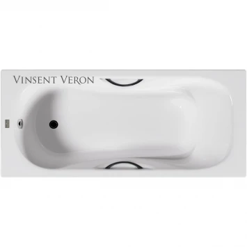 Ванна чугунная Vinsent Veron Aura VAU1707542H/VH0015BL 170x75 см, с ручками, белый