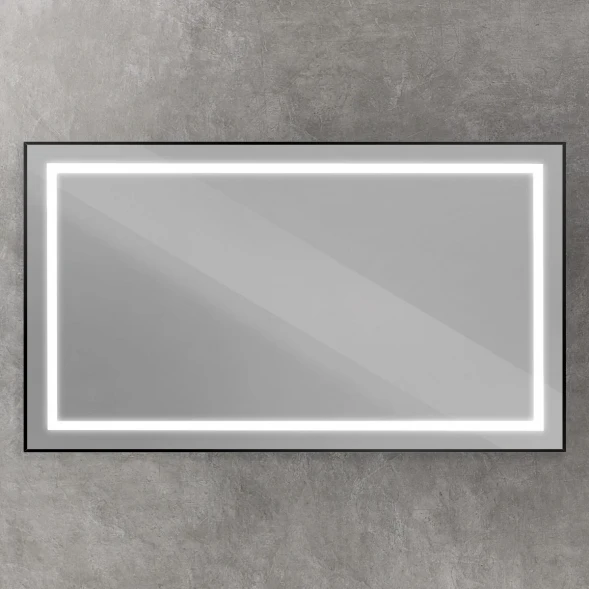 Зеркало BelBagno Kraft SPC-KRAFT-1400-800-SENS-NERO 140x80 см, с LED-подсветкой, сенсорным выключателем, черный