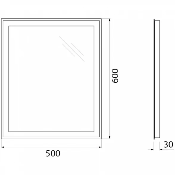 Зеркало 50x60 см BelBagno SPC-GRT-500-600-LED-BTN