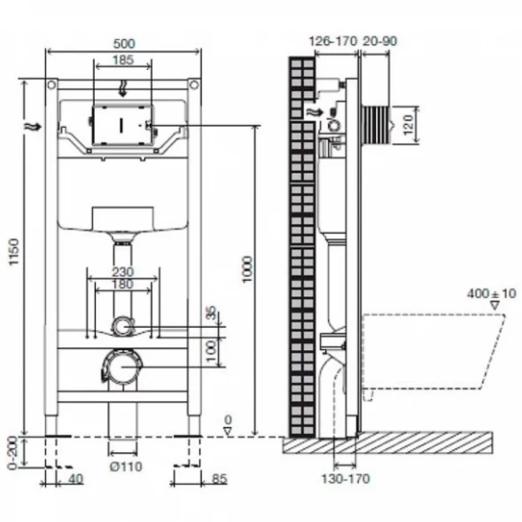 Комплект подвесной унитаз BelBagno Amanda BB051CHR + BB051SC + система инсталляции Jacob Delafon E5504-NF + E4316-00