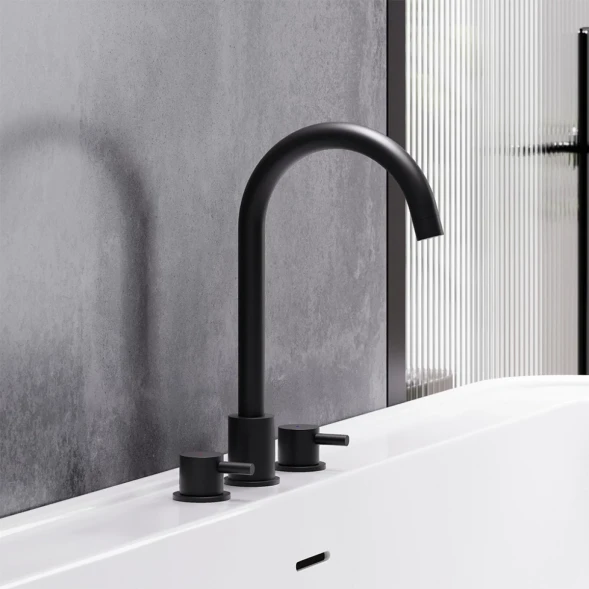 Смеситель для раковины Damixa Scandinavian Pure 360200300 без донного клапана, черный матовый
