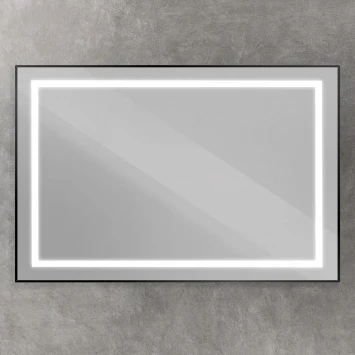 Зеркало BelBagno Kraft SPC-KRAFT-1200-800-SENS-NERO 120x80 см, с LED-подсветкой, сенсорным выключателем, черный