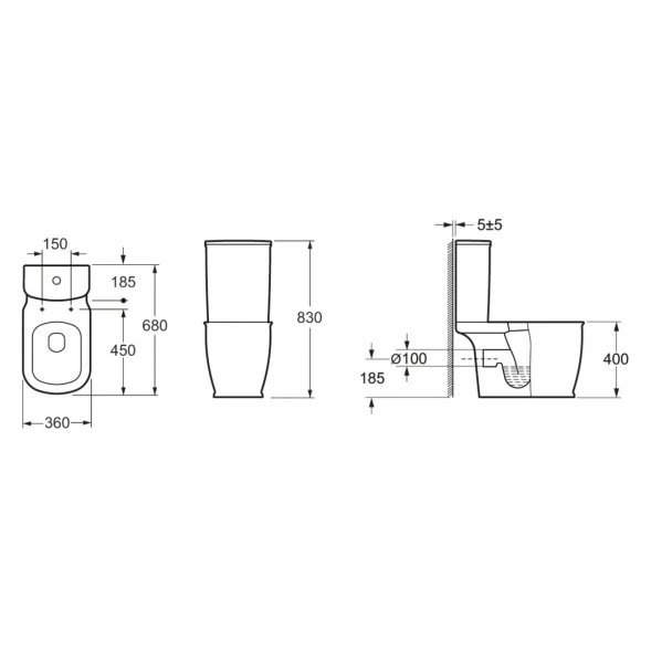 Бачок для унитаза 3/6 л BelBagno Prado BB10150T