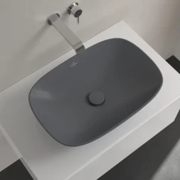 Раковина Villeroy &amp; Boch Loop &amp; Friends 4A4901I4 56x38 см, накладная, графит матовый