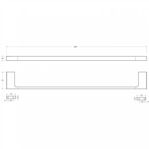 Полотенцедержатель Cezares Slider SLIDER-TH-60-NOP 60 см, черный матовый