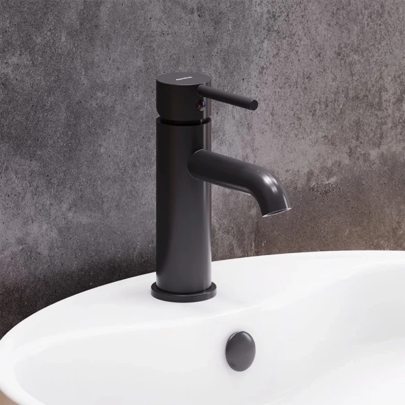 Смеситель для раковины Damixa Scandinavian Pure 360210300 без донного клапана, черный матовый