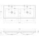 Раковина 120x48 см Cezares Eco CZR-1200/480-2-LV-MR-ECO
