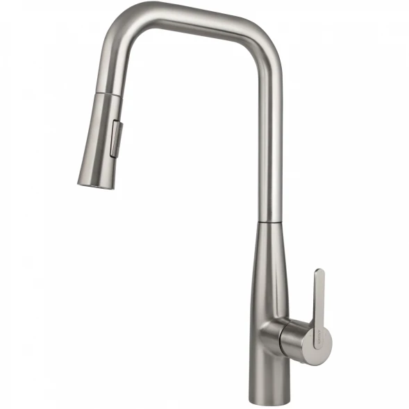 Смеситель для кухни Kaiser Claro 22144-5 с выдвижным изливом, серебряный