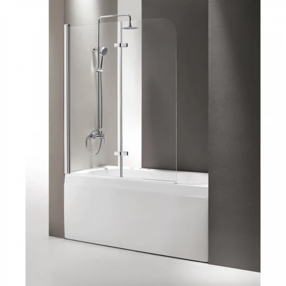 Шторка для ванны Cezares Eco 120 см текстурное стекло ECO-O-V-21-120/140-P-Cr-L