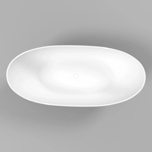 Ванна из литьевого мрамора Whitecross Ruby 0202.165075.20100 165x75 см, отдельностоящая, белый матовый/черный матовый