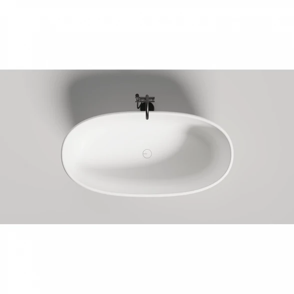 Ванна из литьевого мрамора Salini S-Stone Luce 100122M 150x75 см, отдельностоящая, белый матовый
