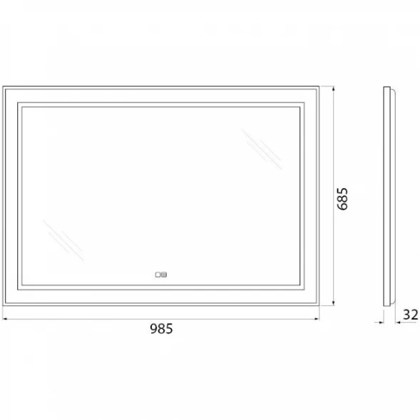 Зеркало 98,5x68,5 см BelBagno Kraft SPC-KRAFT-985-685-TCH-WARM