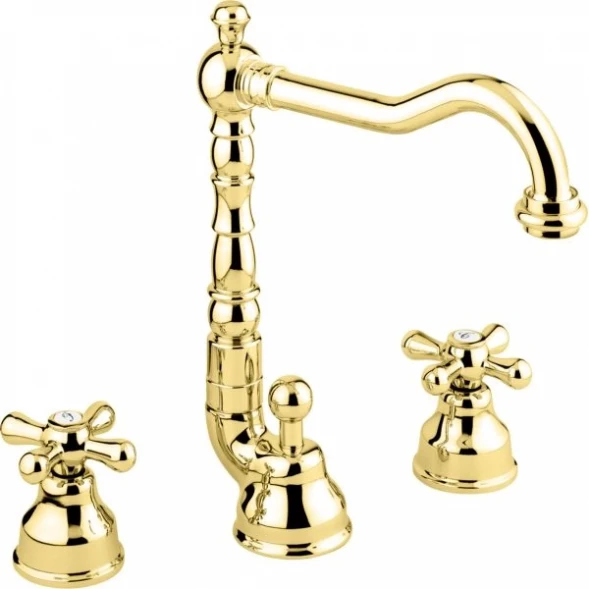 Смеситель для раковины Emmevi Deco Old 12643/OR с донным клапаном, Золото