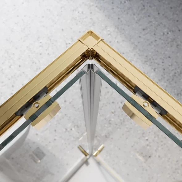 Душевой уголок BelBagno Luce LUCE-A-2-90-C-ORO 90x90 см, профиль золотой, стекло прозрачное