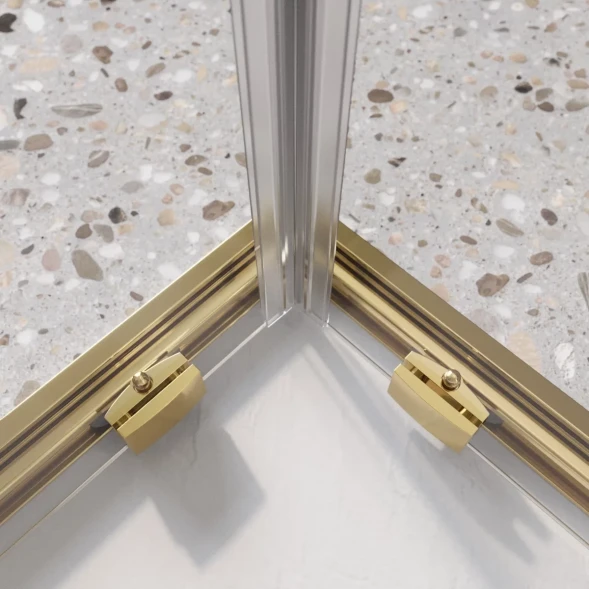 Душевой уголок BelBagno Luce LUCE-A-2-90-C-ORO 90x90 см, профиль золотой, стекло прозрачное