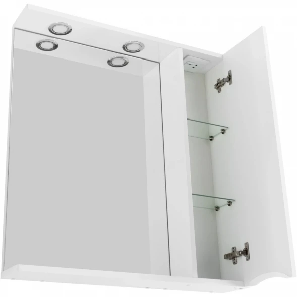 Зеркальный шкаф 70x75 см Bianco Lucido BelBagno Marino MARINO-SPC-700/750-1A-BL-P-R