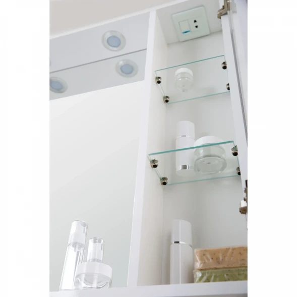 Зеркальный шкаф 70x75 см Bianco Lucido BelBagno Marino MARINO-SPC-700/750-1A-BL-P-R