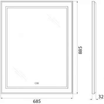 Зеркало 68,5x88,5 см BelBagno Kraft SPC-KRAFT-685-885-TCH-WARM-NERO
