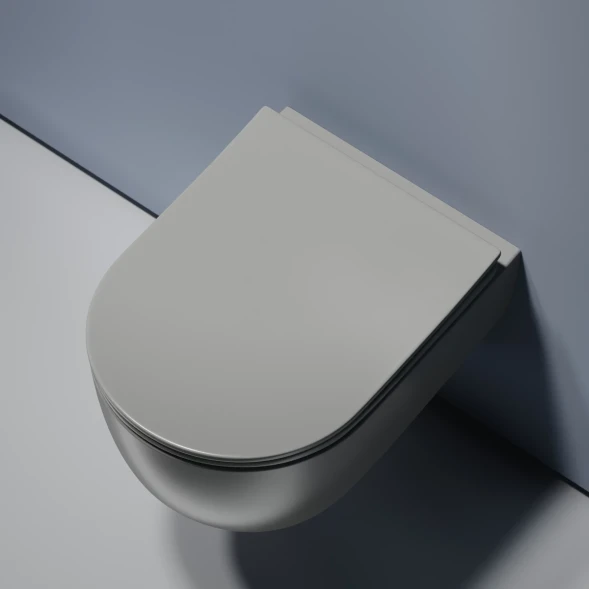 Унитаз подвесной Ceramica Nova Modena CN6063MH безободковый, с сиденьем микролифт, антрацит матовый