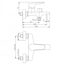 Смеситель для ванны BelBagno Ancona ANCONA-VAS-CRM