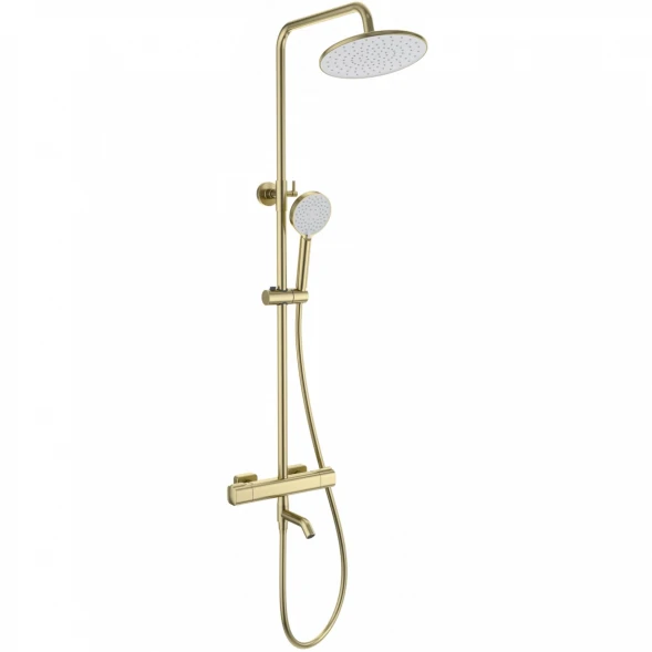 Душевая система Wonzon &amp; Woghand Stay 1 WW-B3051-A1-BG 230 мм, с термостатом, золотой матовый