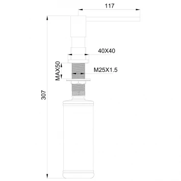 Дозатор для жидкого мыла Wonzon & Woghand WW-88SD01-BG встраиваемый, для кухни, золотой матовый