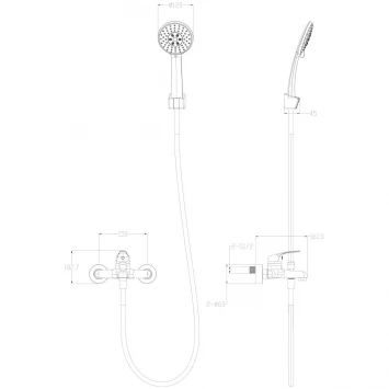 Смеситель для ванны Wonzon &amp; Woghand WW-4530-BG с душевым гарнитуром, золотой матовый