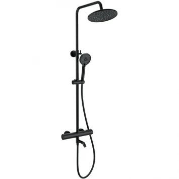 Душевая система Wonzon &amp; Woghand Inn 2 WW-A3006-T1-MB 230 мм, с термостатом, черный матовый