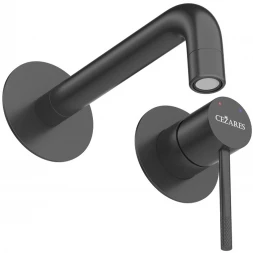 Смеситель для раковины Cezares Relax RELAX-BLI2-1-NOP-W0 встраиваемый, без донного клапана, черный матовый