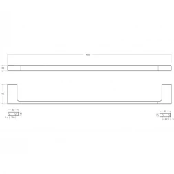 Полотенцедержатель Cezares Slider SLIDER-TH-60-IN 60 см, сатин