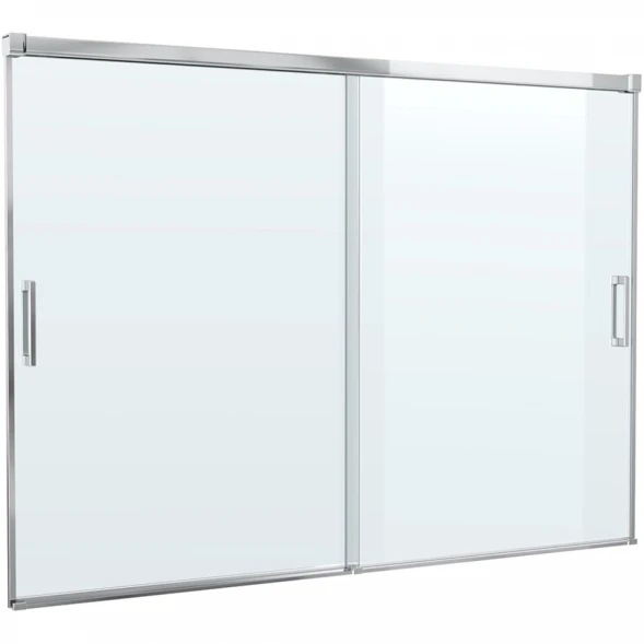 Шторка на ванну Cezares Tandem Soft TANDEM-SOFT-VF-2-190/145-C-Cr-IV 190 см, профиль хром, стекло прозрачное
