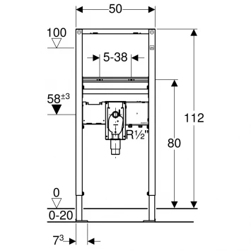 Монтажный элемент для умывальника, H112, Geberit Duofix 111.556.00.1
