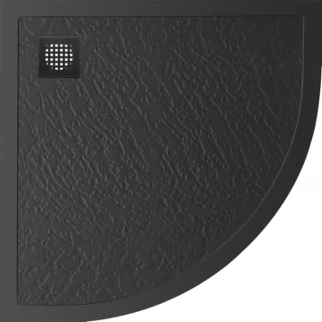 Душевой поддон BelBagno Uno TRAY-MR-UNO-R-90-550-35-NERO-NO 90x90 см, из литьевого мрамора, четверть круга, черный матовый