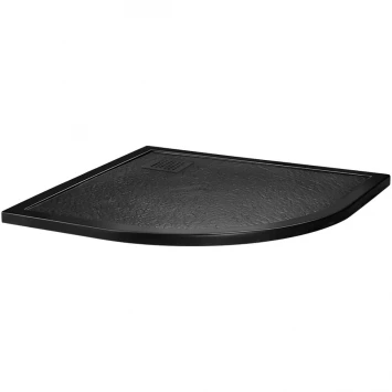 Душевой поддон BelBagno Uno TRAY-MR-UNO-R-90-550-35-NERO-NO 90x90 см, из литьевого мрамора, четверть круга, черный матовый