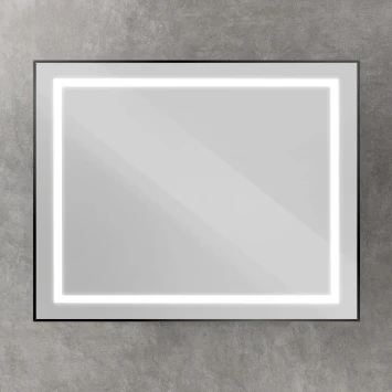 Зеркало BelBagno Kraft SPC-KRAFT-1000-800-SENS-NERO 100x80 см, с LED-подсветкой, сенсорным выключателем, черный