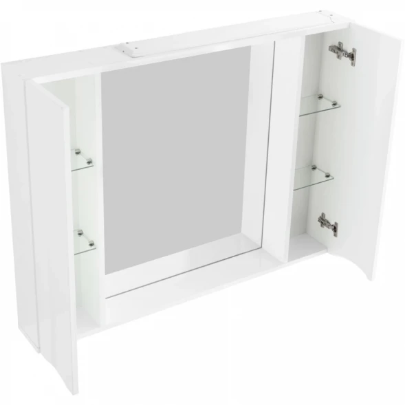 Зеркальный шкаф 100x75 см Bianco Lucido BelBagno Marino MARINO-SPC-1000/750-2A-BL-P