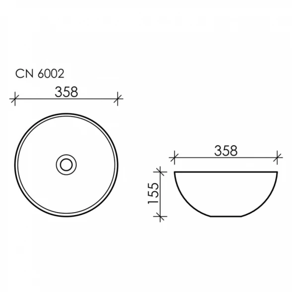 Раковина 35,8x35,8 см Ceramica Nova Element CN6002