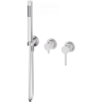 Смеситель для ванны Wonzon &amp; Woghand Stick WW-838017-BN встраиваемый, с душевым гарнитуром, никель матовый