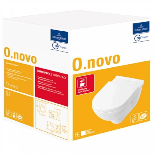 Унитаз подвесной Villeroy &amp; Boch O.Novo 5660H101 с сиденьем микролифт, альпийский Белый